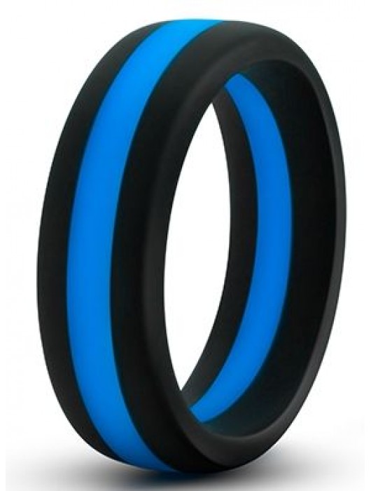 Черно-синее эрекционное кольцо Silicone Go Pro Cock Ring - Blush Novelties - в Коломне купить с доставкой