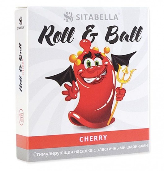 Стимулирующий презерватив-насадка Roll   Ball Cherry - Sitabella - купить с доставкой в Коломне