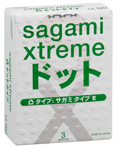 Презервативы Sagami Xtreme SUPER DOTS с точками - 3 шт. - Sagami - купить с доставкой в Коломне