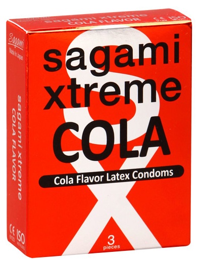 Ароматизированные презервативы Sagami Xtreme COLA - 3 шт. - Sagami - купить с доставкой в Коломне