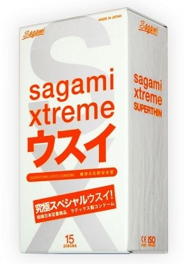 Ультратонкие презервативы Sagami Xtreme SUPERTHIN - 15 шт. - Sagami - купить с доставкой в Коломне