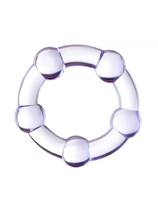 Фиолетовое эрекционное кольцо на пенис с бусинами - Штучки-дрючки - в Коломне купить с доставкой