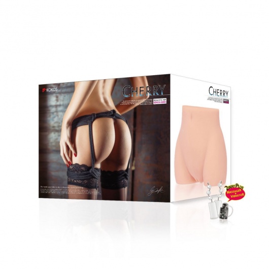 Мастурбатор-полуторс Cherry с вибрацией и двумя любовными тоннелями - KOKOS - в Коломне купить с доставкой