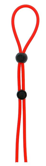 Красное лассо на пенис с двумя бусинами STRETCHY LASSO CAGE - Dream Toys - в Коломне купить с доставкой