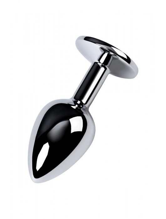 Серебристая конусовидная анальная пробка с фиолетовым кристаллом - 7 см. - ToyFa - купить с доставкой в Коломне