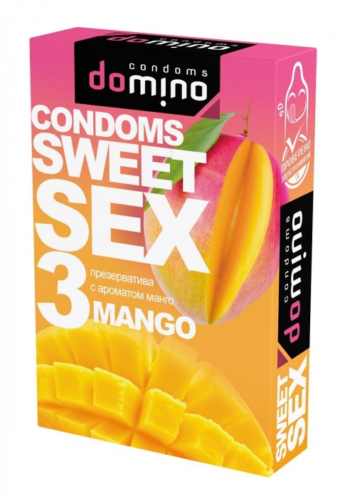 Презервативы для орального секса DOMINO Sweet Sex с ароматом манго - 3 шт. - Domino - купить с доставкой в Коломне