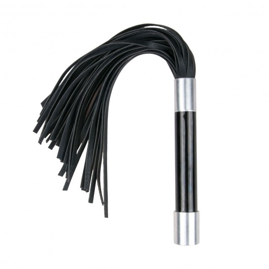 Черная плеть Easytoys Flogger With Metal Grip - 38 см. - Easy toys - купить с доставкой в Коломне