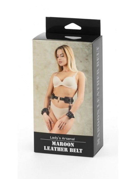 Бордовый пояс Ladys Arsenal с колечками для крепления - БДСМ Арсенал - купить с доставкой в Коломне