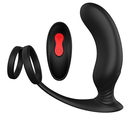 Черный массажер простаты REMOTE P-PLEASER - Dream Toys - в Коломне купить с доставкой