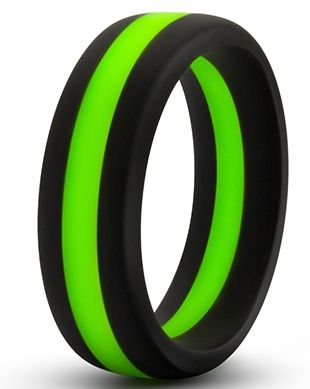 Черно-зеленое эрекционное кольцо Silicone Go Pro Cock Ring - Blush Novelties - в Коломне купить с доставкой