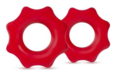 Набор из 2 красных фигурных эрекционных колец NUTZ - Blush Novelties - в Коломне купить с доставкой
