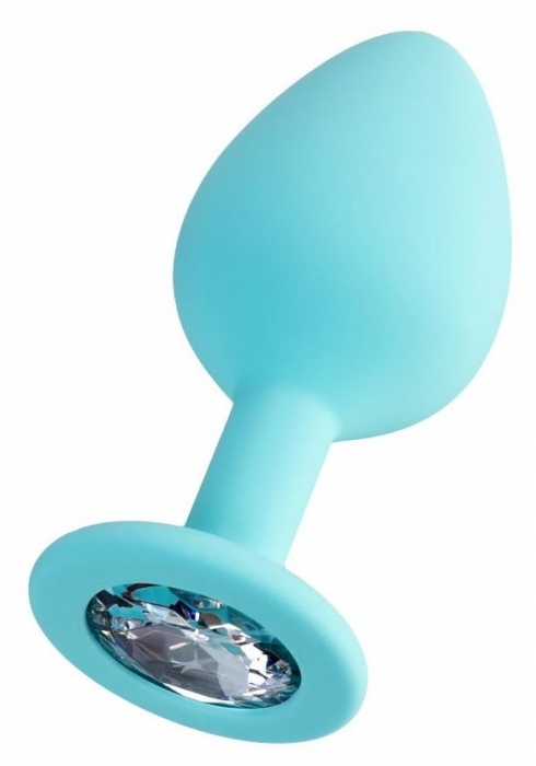 Мятная анальная втулка Brilliant с прозрачным кристаллом - 8 см. - ToyFa - купить с доставкой в Коломне