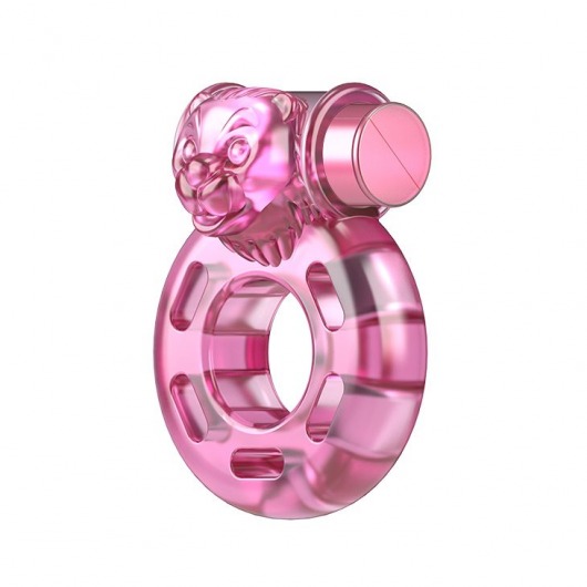 Розовое эрекционное виброкольцо Pink Bear - Baile - в Коломне купить с доставкой