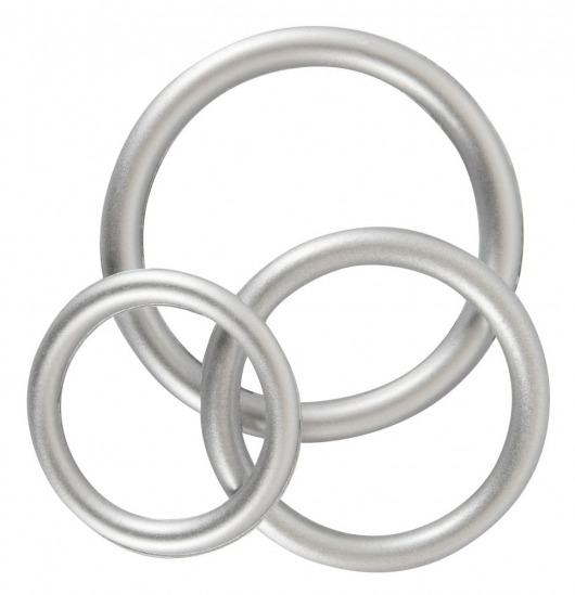 Набор из 3 эрекционных колец под металл Metallic Silicone Cock Ring Set - Orion - в Коломне купить с доставкой