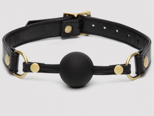 Черный кляп-шар Bound to You Faux Leather Ball Gag - Fifty Shades of Grey - купить с доставкой в Коломне