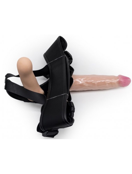 Реалистичный страпон Woman Midi с вагинальной пробкой - 19 см. - LOVETOY (А-Полимер) - купить с доставкой в Коломне