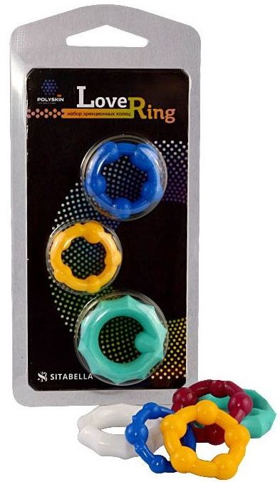 Набор из 3 цветных эрекционных колец Love Ring - Sitabella - в Коломне купить с доставкой