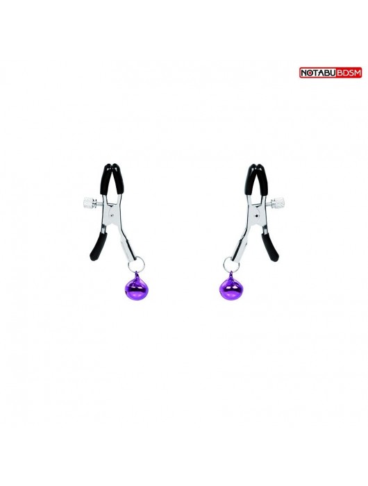 Оригинальные зажимы на соски с фиолетовыми шариками - Notabu - купить с доставкой в Коломне