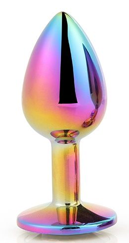 Голографическая анальная втулка с радужным кристаллом - 7,1 см. - Dream Toys - купить с доставкой в Коломне