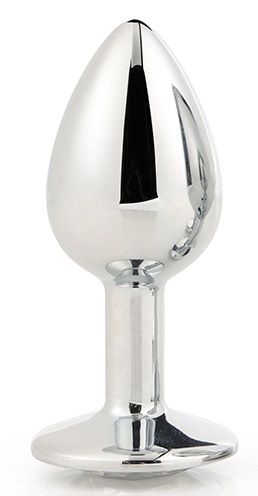 Серебристая анальная втулка с прозрачным кристаллом - 7,1 см. - Dream Toys - купить с доставкой в Коломне