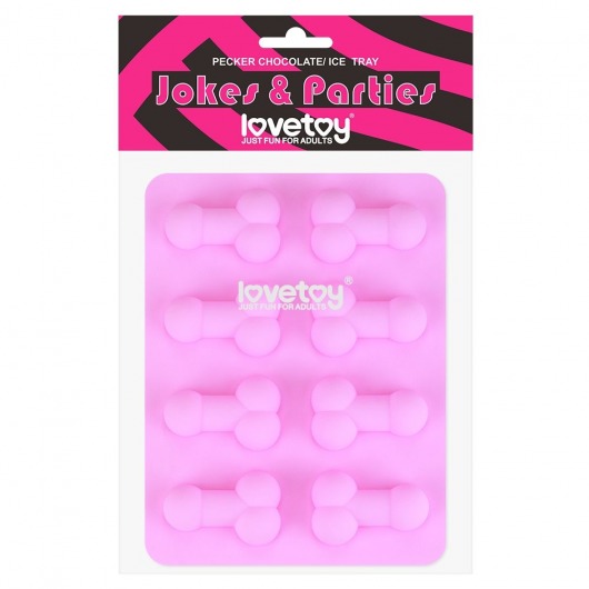 Розовая формочка для льда и шоколада Pecker Chocolate/Ice Tray - Lovetoy - купить с доставкой в Коломне