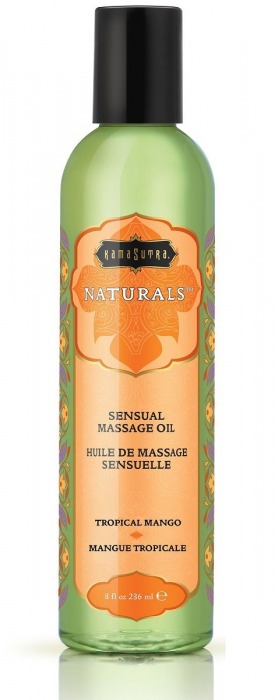 Массажное масло Naturals Tropical Mango с ароматом манго - 236 мл. - Kama Sutra - купить с доставкой в Коломне