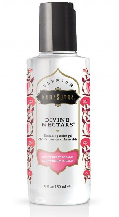 Гель-лубрикант на водной основе Divine Nectars Strawberry Dream с ароматом клубники - 150 мл. - Kama Sutra - купить с доставкой в Коломне