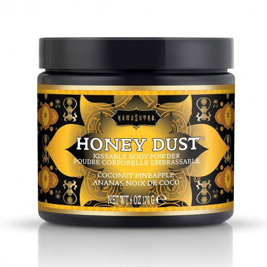 Пудра для тела Honey Dust Body Powder с ароматом кокоса и ананаса - 170 гр. - Kama Sutra - купить с доставкой в Коломне
