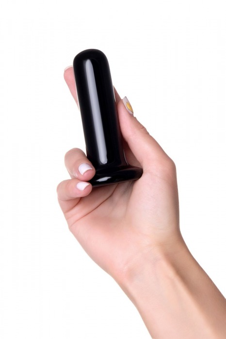 Черный стеклянный мини-вибратор - 10 см. - Sexus