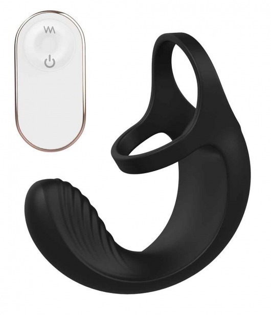 Черный анальный стимулятор с эрекционными кольцами Remote Couple Teaser - Dream Toys - в Коломне купить с доставкой