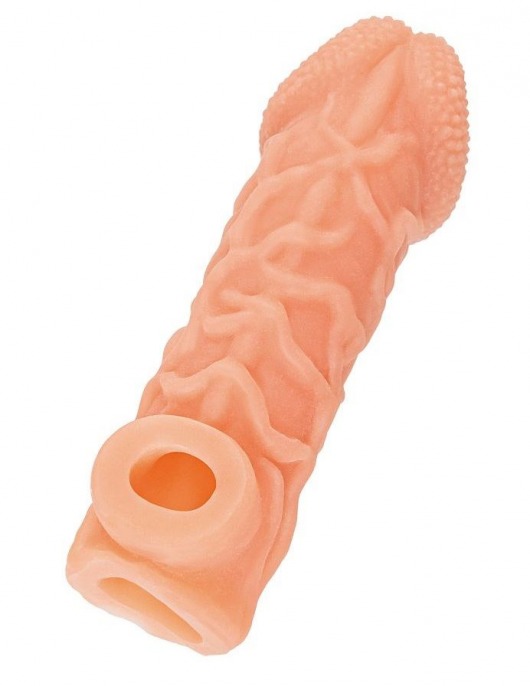 Телесная закрытая насадка с венками Cock Sleeve Size S - 13,8 см. - KOKOS - в Коломне купить с доставкой