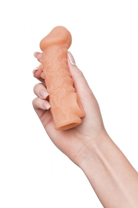 Телесная закрытая насадка с шершавой головкой Cock Sleeve Size S - 13,8 см. - KOKOS - в Коломне купить с доставкой