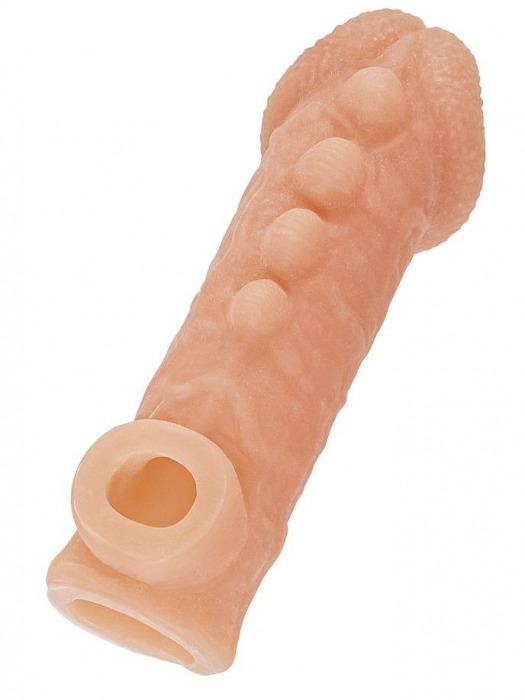 Телесная закрытая насадка с шишечками Cock Sleeve Size S - 13,8 см. - KOKOS - в Коломне купить с доставкой