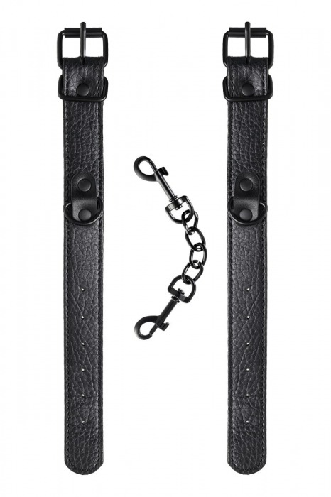 Узкие черные наручники на сцепке - ToyFa - купить с доставкой в Коломне