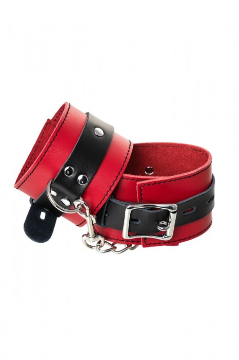 Красно-черные оковы на ноги из кожи - ToyFa - купить с доставкой в Коломне