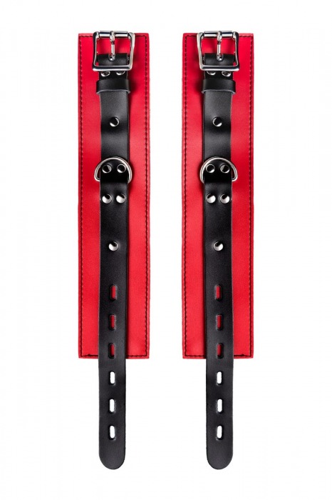 Красно-черные оковы на ноги из кожи - ToyFa - купить с доставкой в Коломне