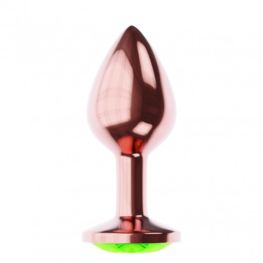Пробка цвета розового золота с лаймовым кристаллом Diamond Emerald Shine S - 7,2 см. - Lola Games - купить с доставкой в Коломне