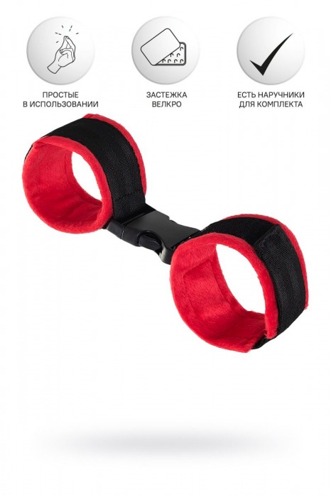 Красно-черные велюровые оковы Anonymo - ToyFa - купить с доставкой в Коломне