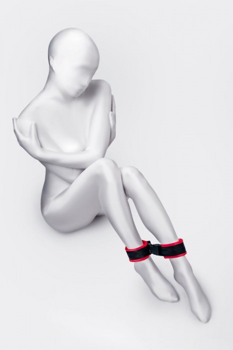 Красно-черные велюровые оковы Anonymo - ToyFa - купить с доставкой в Коломне