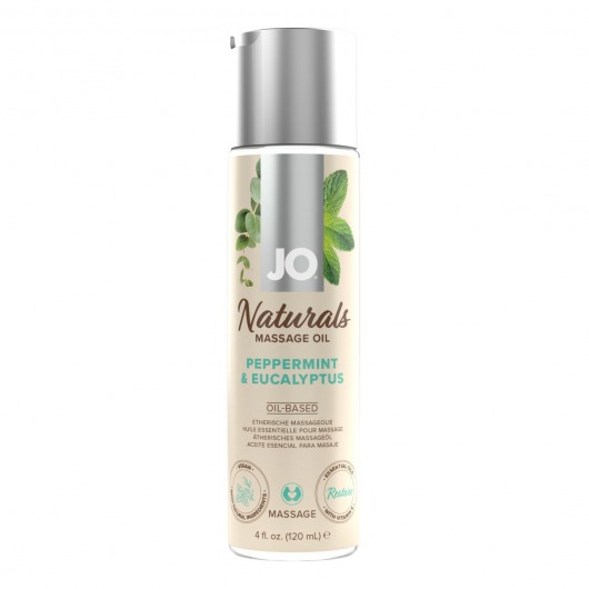 Массажное масло с ароматом перечной мяты и эвкалипта JO Naturals Peppermint   Eucalyptus - 120 мл. - System JO - купить с доставкой в Коломне