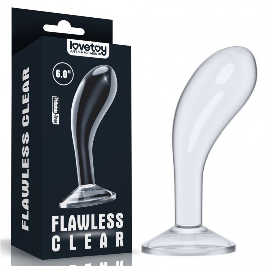 Прозрачный стимулятор простаты Flawless Clear Prostate Plug - 15 см. - Lovetoy - в Коломне купить с доставкой