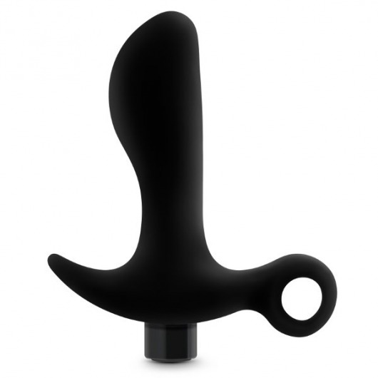 Черный анальный вибратор Silicone Vibrating Prostate Massager 01 - 10,8 см. - Blush Novelties - в Коломне купить с доставкой