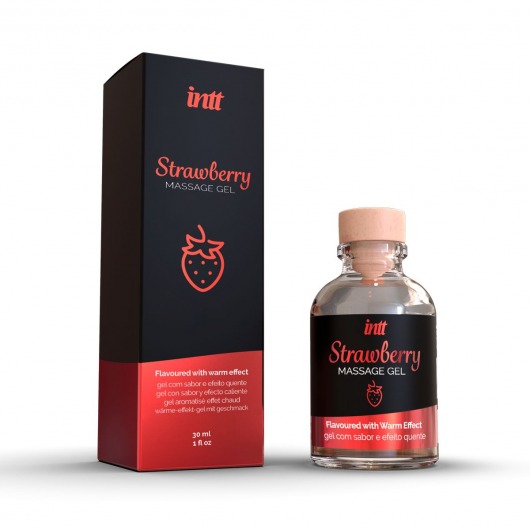 Массажный гель с ароматом клубники Strawberry - 30 мл. - INTT - купить с доставкой в Коломне