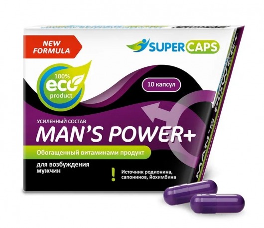 Возбуждающее средство для мужчин Mans Power plus - 10 капсул (0,35 гр.) +1 в подарок - SuperCaps - купить с доставкой в Коломне