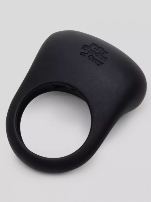 Черное эрекционное виброкольцо Sensation Rechargeable Vibrating Love Ring - Fifty Shades of Grey - в Коломне купить с доставкой