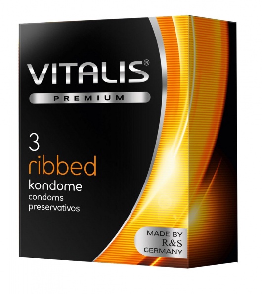 Ребристые презервативы VITALIS PREMIUM ribbed - 3 шт. - Vitalis - купить с доставкой в Коломне