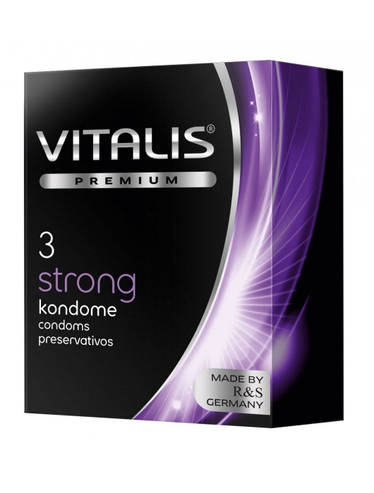 Презервативы с утолщенной стенкой VITALIS PREMIUM strong - 3 шт. - Vitalis - купить с доставкой в Коломне