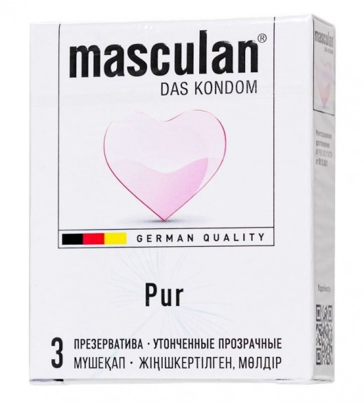 Супертонкие презервативы Masculan Pur - 3 шт. - Masculan - купить с доставкой в Коломне