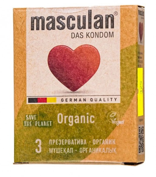 Экологически чистые презервативы Masculan Organic - 3 шт. - Masculan - купить с доставкой в Коломне