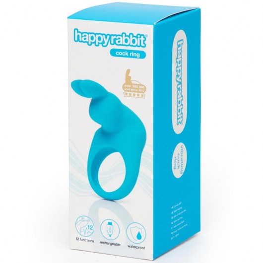 Голубое эрекционное виброкольцо Happy Rabbit Rechargeable Rabbit Cock Ring - Happy Rabbit - в Коломне купить с доставкой